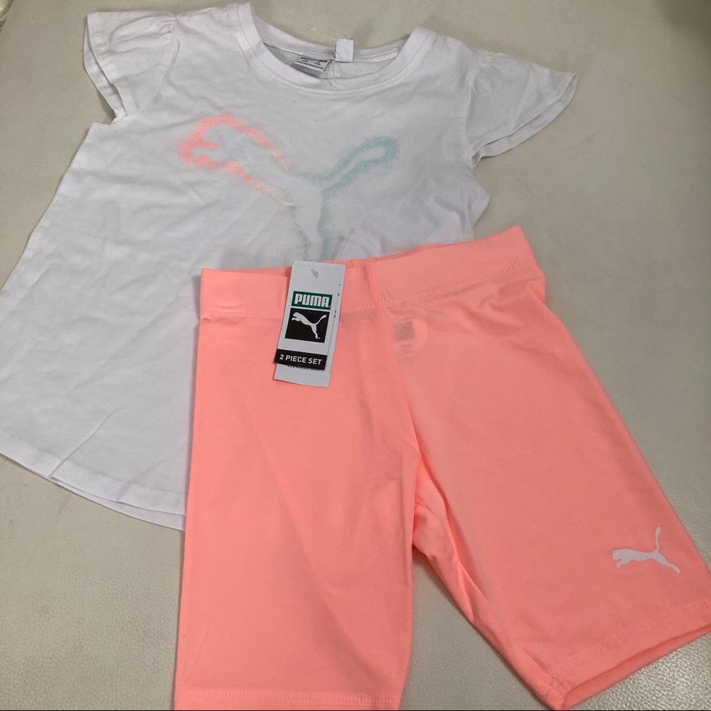 Puma sparkly cute peach color leggings set 4047